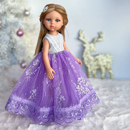 Платье бальное  на куклу Paola Reina 33 см, сиреневое